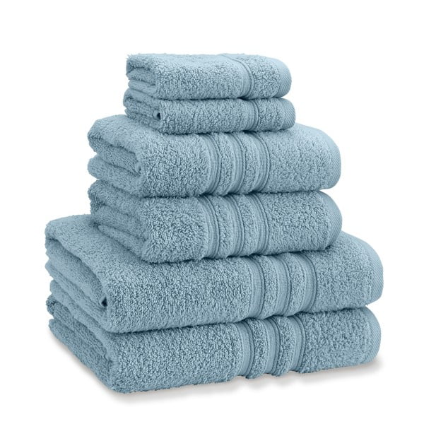 Niebieskie bawełniane ręczniki frotte zestaw 6 szt. Zero Twist – Catherine Lansfield