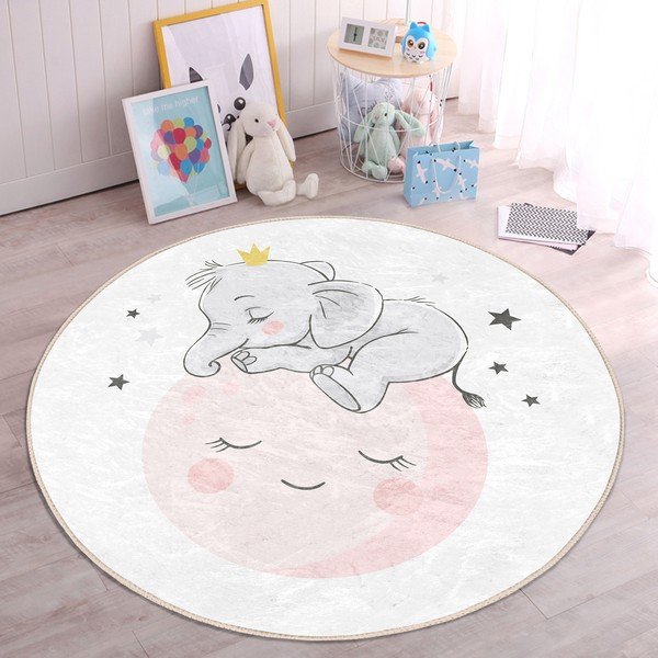 Biały dywan dziecięcy ø 120 cm Comfort – Mila Home-image-4