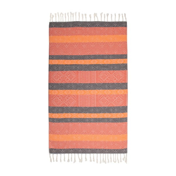 Ręcznik hammam z bawełnianych i bambusowych włókien Begonville Sunrise, 180x95 cm