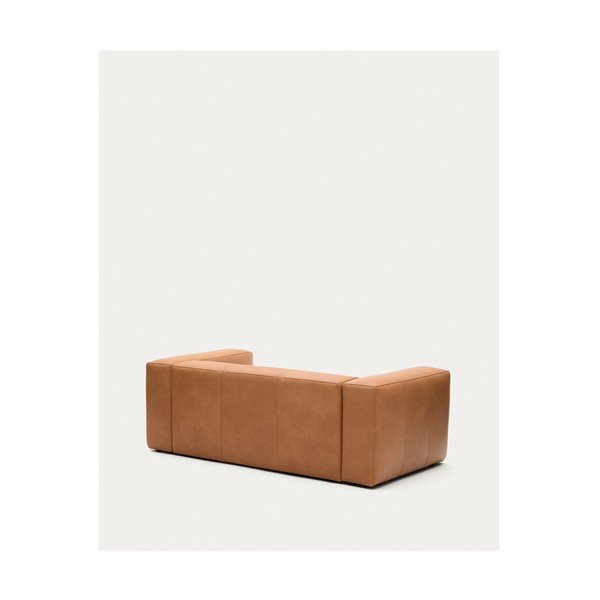 Brązowa skórzana sofa 210 cm Blok – Kave Home-image-4