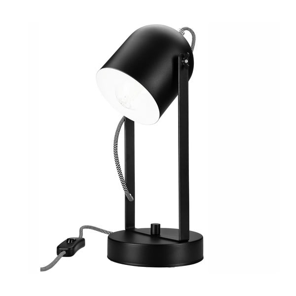 Czarna lampa stołowa − LAMKUR