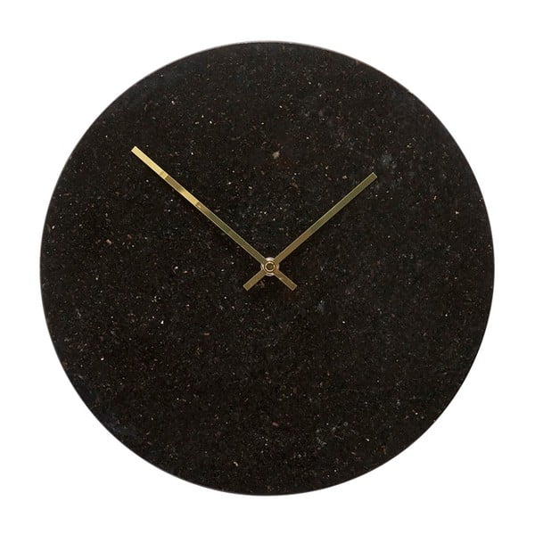 Czarny zegar wiszący Hübsch Brandi, wys. 35 cm