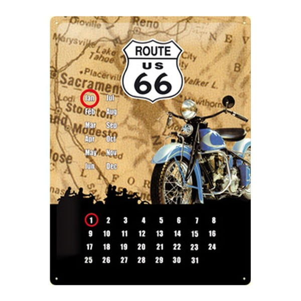 Blaszana tablica Route Calendar, 30x40 cm