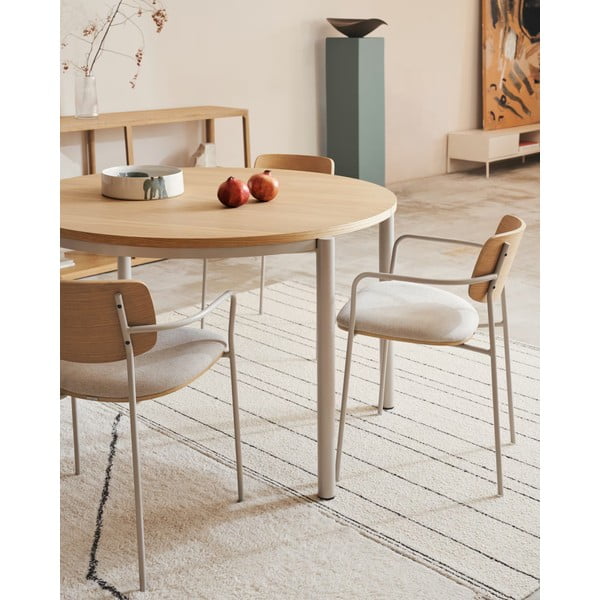 Okrągły rozkładany stół z blatem w dekorze dębu ø 90 cm Montuiri – Kave Home-image-1