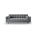 Jasnoszara aksamitna rozkładana sofa ze schowkiem 222 cm Bali – Cosmopolitan Design