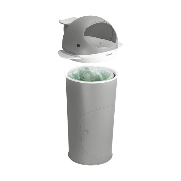 Ciemnoszary plastikowy kosz na pieluchy 25 l Whale – Kindsgut-image-4