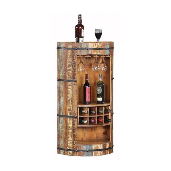 Szafka na wino z drewna z recyklingu liczba butelek 8, 60x115 cm Kaveri – Interia Home & Living-image-3