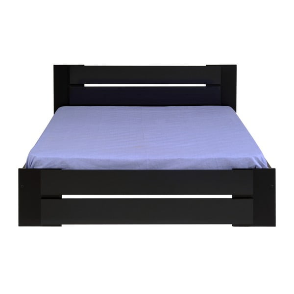 Czarne łóżko 2-osobowe Parisot Arlette, 160x200 cm