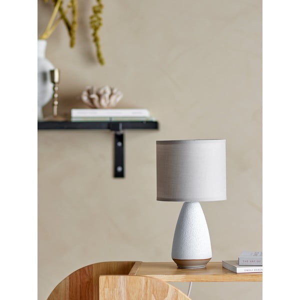 Biało-beżowa lampa stołowa z tekstylnym kloszem (wysokość 27,5 cm) Paprica – Bloomingville-image-1