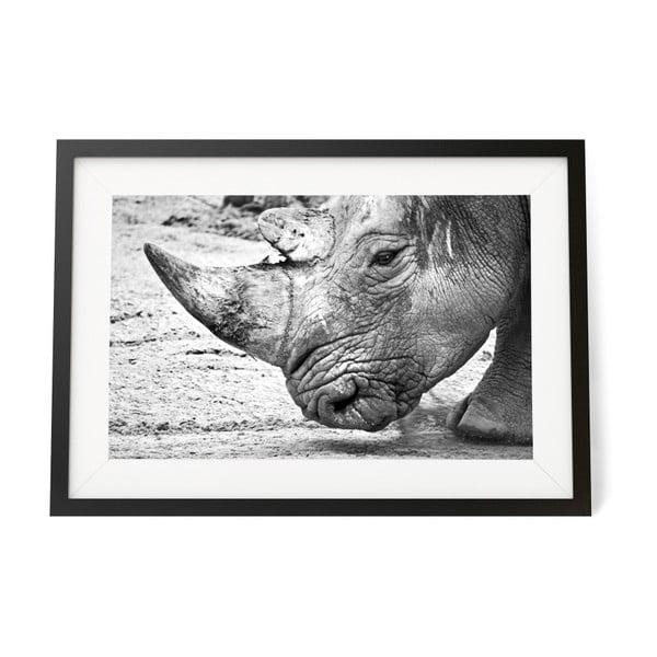 Plakat w ramie We Love Home Rhinoceros, 30x40 cm