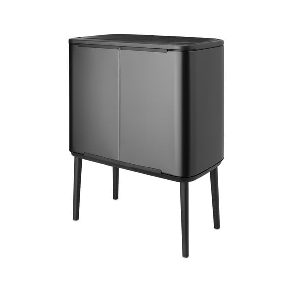 Ciemnoszary stalowy kosz na śmieci otwierany na dotyk 36 l Bo Touch Bin – Brabantia-image-1