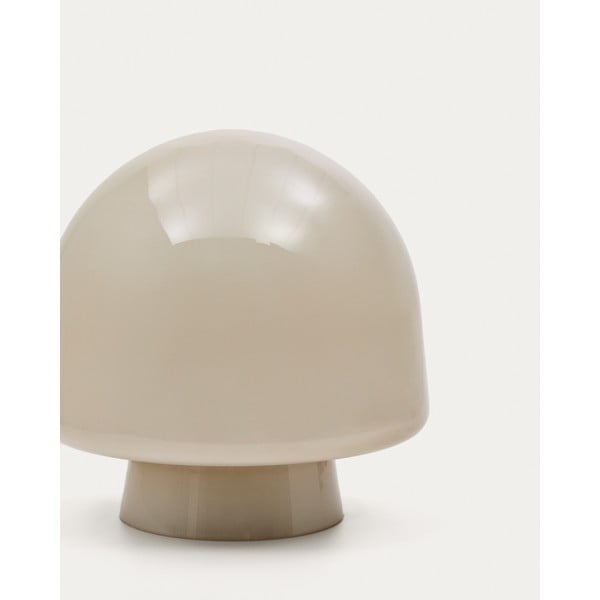 Szarobeżowa lampa stołowa ze szklanym kloszem (wysokość 20 cm) Reig – Kave Home-image-2