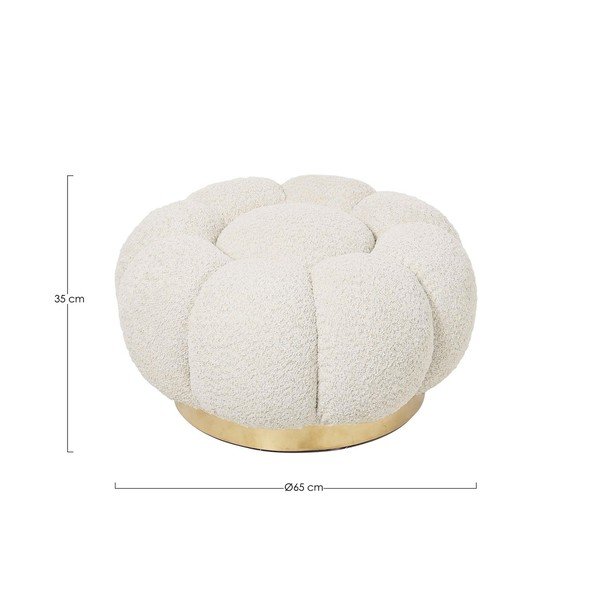Kremowy podnóżek z materiału bouclé Florel – Bizzotto-image-4