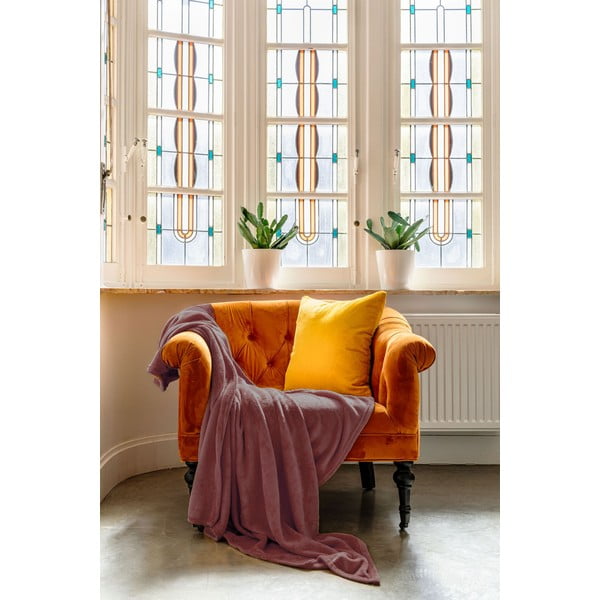 Bordowa narzuta na łóżko dwuosobowe z mikropluszu 220x240 cm Cosy – Tiseco Home Studio-image-1