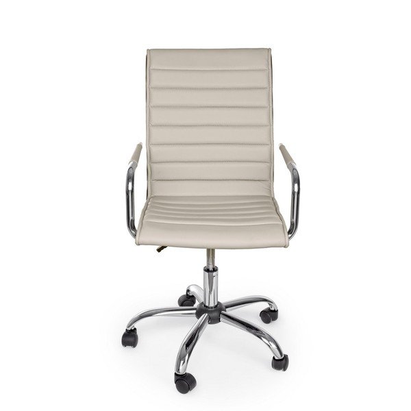 Szarobrązowe krzesło biurowe z imitacji skóry Perth – Yes Everyday-image-2