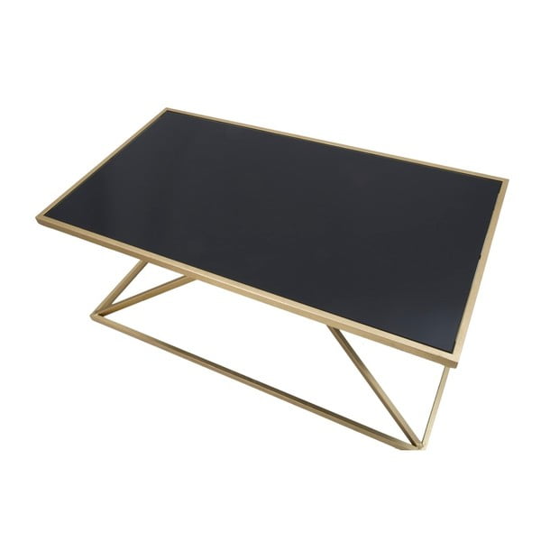 Stolik z czarnym szklanym blatem Mauro Ferretti Piramid, 110x60 cm-image-1