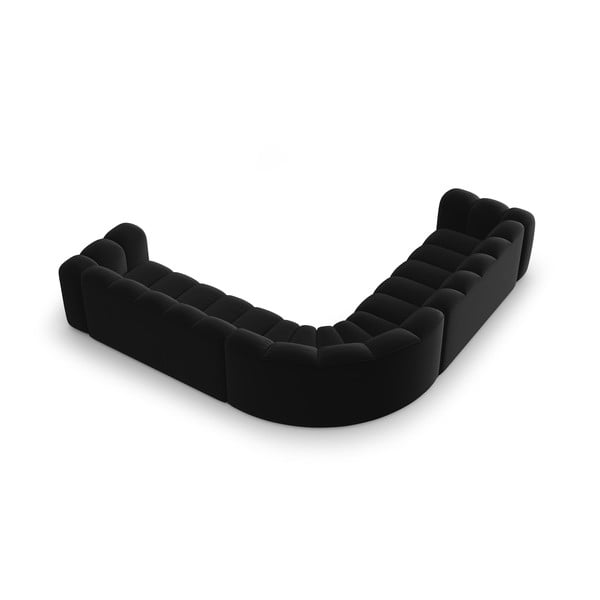 Antracytowy aksamitny narożnik modułowy Lupine – Micadoni -image-3