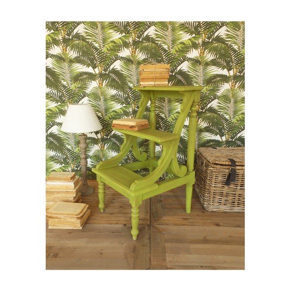 Zielony stolik na książki Orchidea Milano Antique, wys. 81 cm