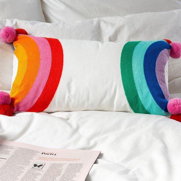 Poduszka dziecięca z mieszanki bawełny 50x33 cm Rainbow – Rex London-image-1