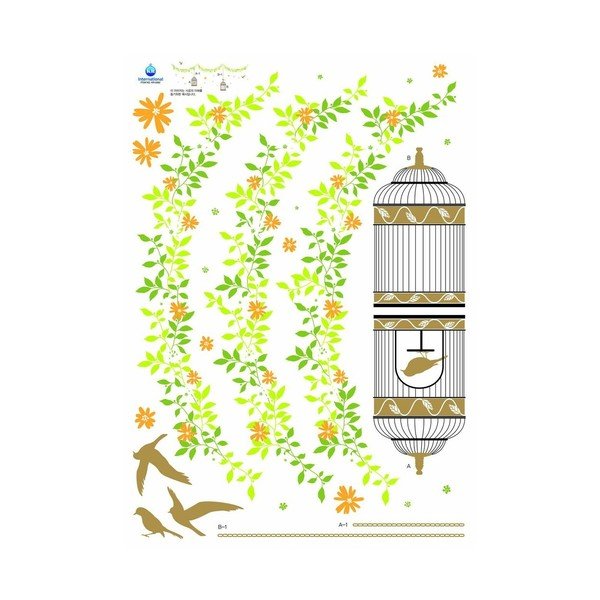 Naklejka Ambiance Elegant cages, birds and flowers, 30 cm-image-2