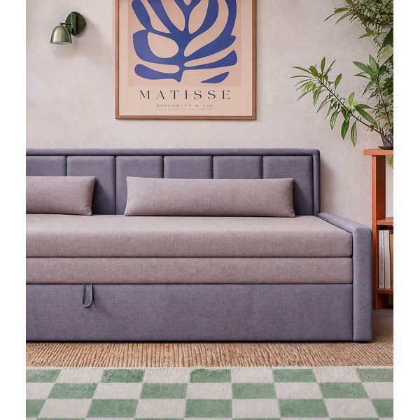 Różowa rozkładana/ze schowkiem sofa z tkaniny szenilowej 214 cm Fulgeo – ELTAP-image-3