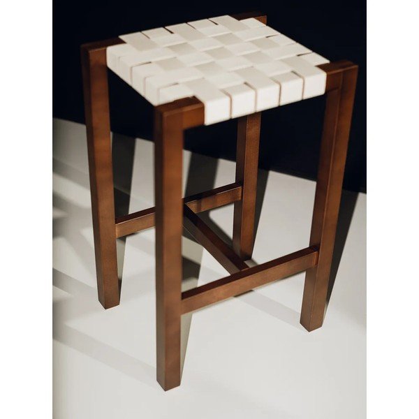 Brązowy hoker z litego drewna dębowego (wysokość siedziska 68 cm) Toli – noo.ma-image-2