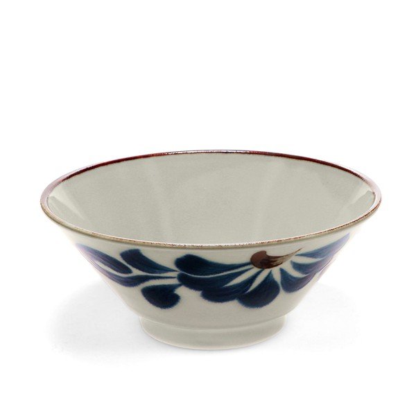 Niebiesko-beżowa porcelanowa miska na ramen 900 ml Flower – Rex London