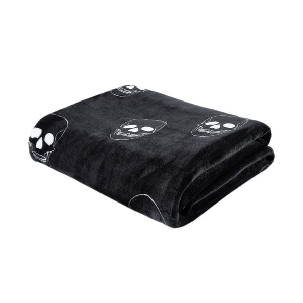 Ciemnoszary koc dziecięcy z mikropluszu 130x170 cm Skulls – Catherine Lansfield