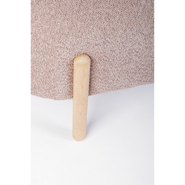 Różowa tapicerowana ławka z materiału bouclé Dayla – Bizzotto-image-1