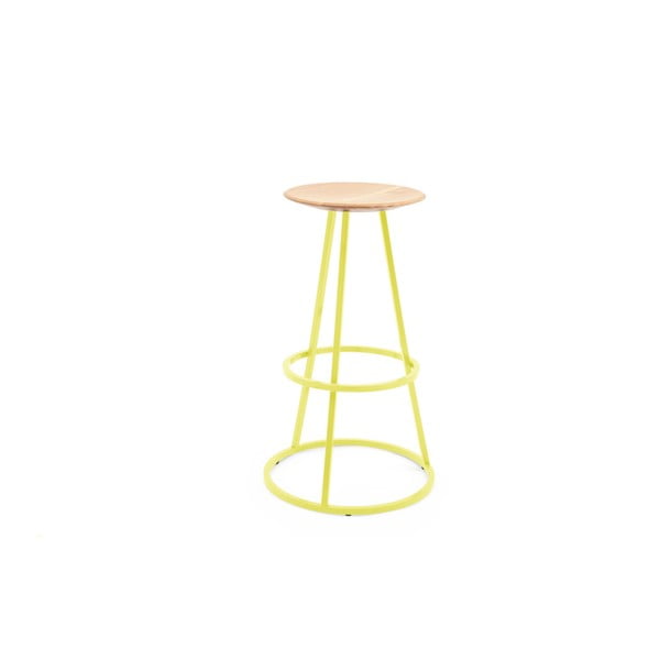 Żółty barowy stołek HARTÔ Gustave