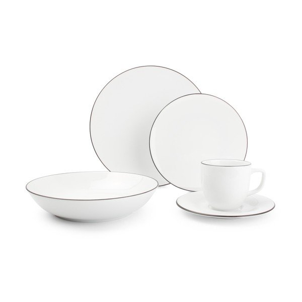 Porcelanowy zestaw talerzy 20 szt. dla 4 osób Puro – Salt&Pepper