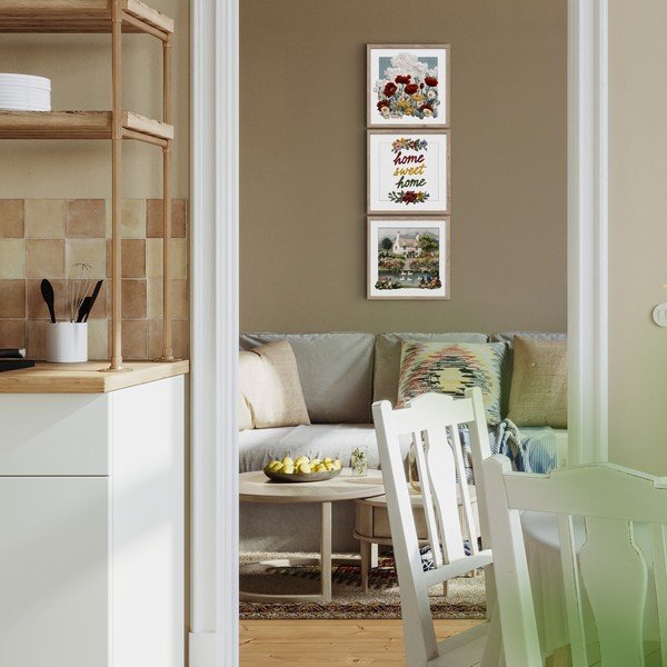 Obrazy zestaw 3 szt. 30x30 cm Sweet Home – Styler-image-2