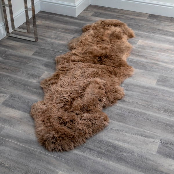 Brązowa skóra owcza Native Natural Double, 60x240 cm-image-1