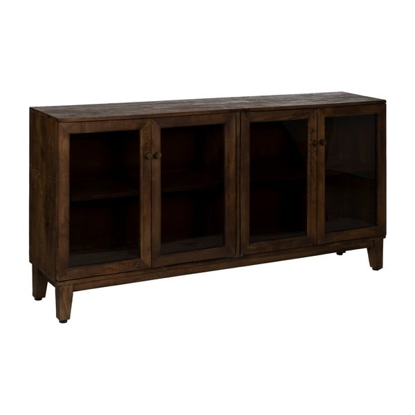Brązowa witryna z litego drewna mango 180x87x35 cm Ravi – Ixia