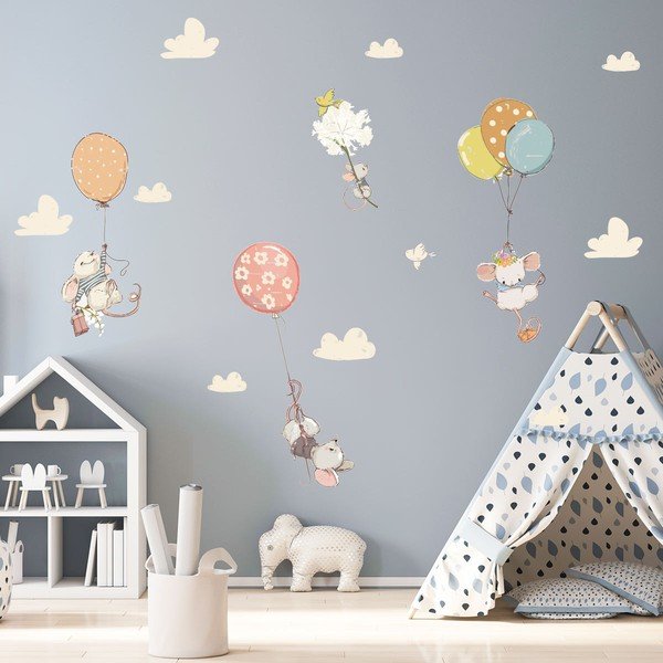 Dziecięce naklejki ścienne Ambiance Flying Mouse-image-1