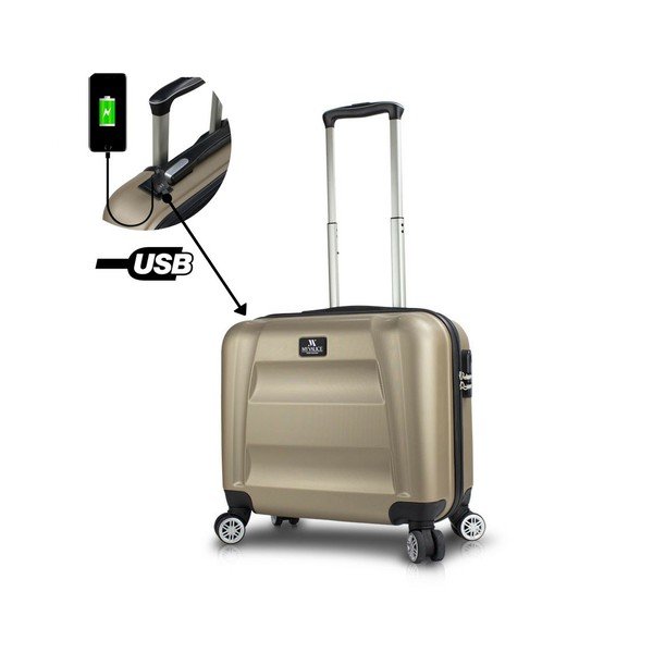 Walizka na kółkach z USB w kolorze złota My Valice COLORS LASSO Cabin Suitcase-image-1