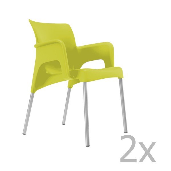 Zestaw 2 limonkowozielonych foteli ogrodowych Resol Sun