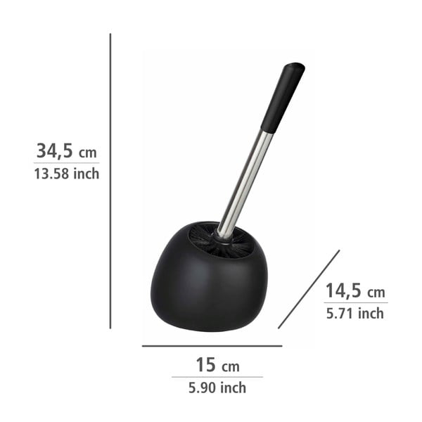 Czarna ceramiczna szczotka do WC Wenko Polaris-image-3