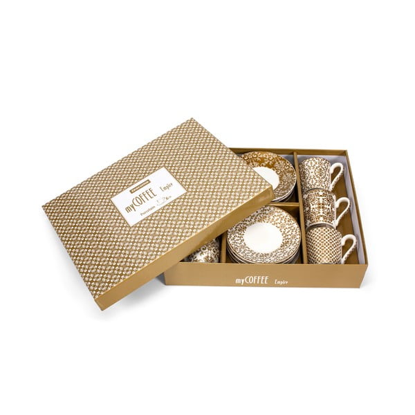 Porcelanowe filiżanki w kolorze złota zestaw 6 szt. My Coffee – Tescoma-image-1