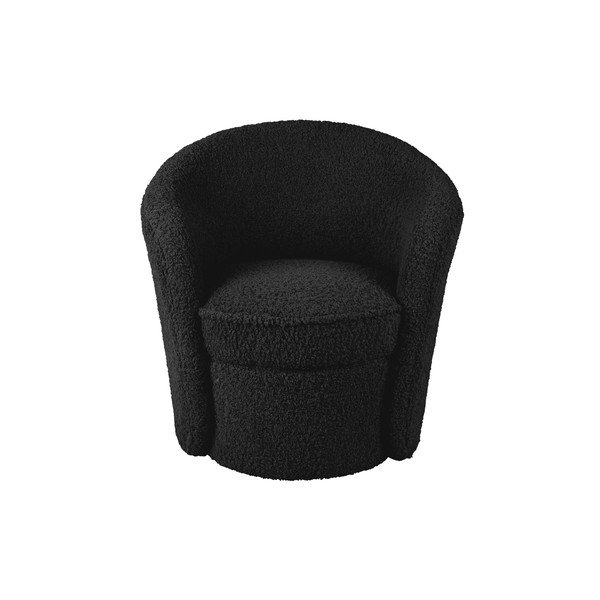 Czarny fotel z przędzy pętelkowej Bouclé Cuddly  – Leitmotiv-image-2