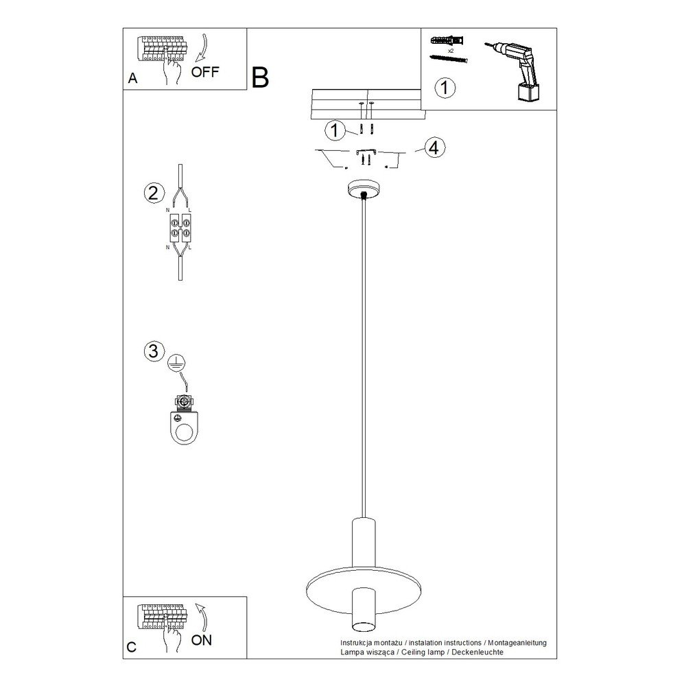 Żółta/beżowa metalowa lampa wisząca ø 30 cm Olisa – Sollux (zdjęcie 7)