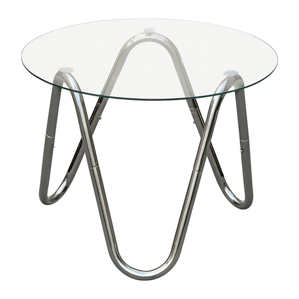 Okrągły stolik ze szklanym blatem ø 50 cm Ventana Round – Leitmotiv