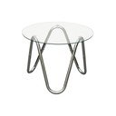 Okrągły stolik ze szklanym blatem ø 50 cm Ventana Round – Leitmotiv