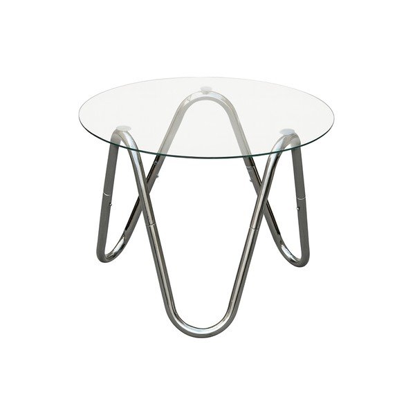 Okrągły stolik ze szklanym blatem ø 50 cm Ventana Round – Leitmotiv