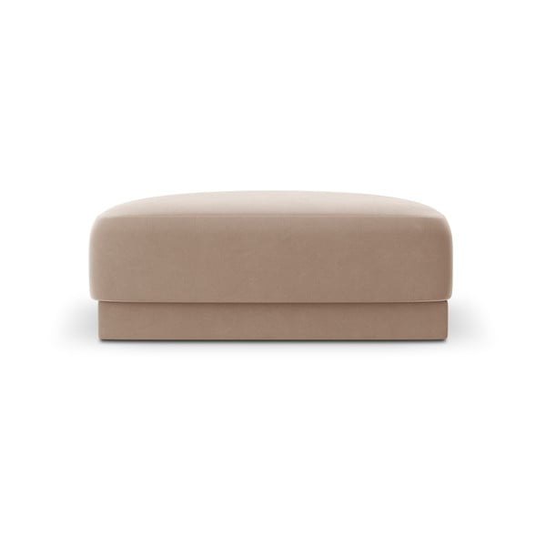 Beżowy aksamitny puf Miley  – Micadoni Home-image-3