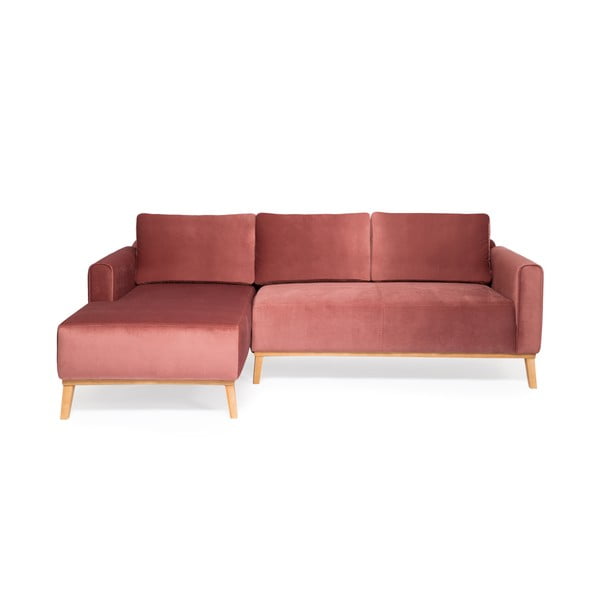 Jasnoróżowa sofa Vivonita Milton Trend, lewy róg