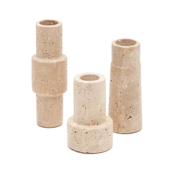 Kamienne świeczniki zestaw 3 szt. Majid – Kave Home