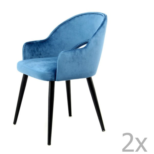Komplet 2 niebieskich krzeseł 360 Living Veit