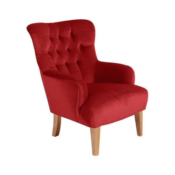 Ciemnoczerwony fotel Max Winzer Brandon Suede