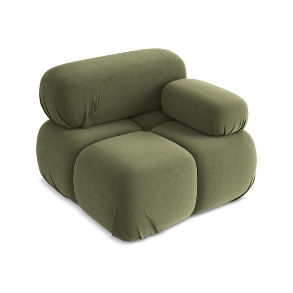 Jasnozielony aksamitny moduł sofy (prawostronny) Lokua – Makamii-image-2